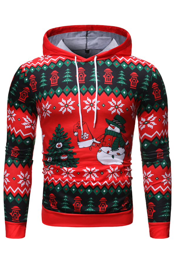 Lovely Casual Hooded Collar Red Hoodie