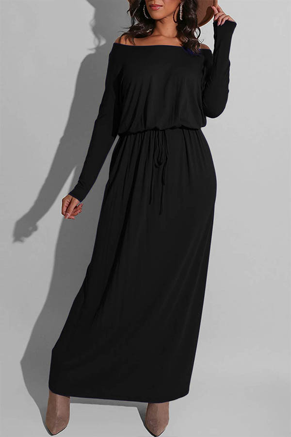 Lovely Casual Loose Black Ankle Length Dress