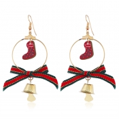 Lovely Christmas Day Bow-Tie Red Earring