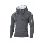 Lovely Casual Hooded Collar Dark Grey Hoodie