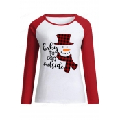 Lovely Christmas Day Printed Red T-shirt