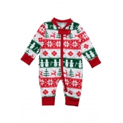 Lovely Family Printed Red Boys One-piece Jumpsuit