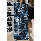 Lovely Casual Turndown Collar Camouflage Printed B