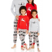 Lovely Family Printed Red Mother Two-piece Pants S