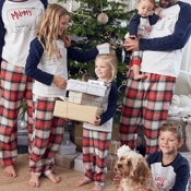 Lovely Family Patchwork White Kids Two-piece Pants