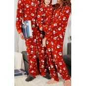 Lovely Family Printed Red Kids One-piece Jumpsuit