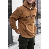 Lovely Casual Hooded Collar Coffe Hoodie