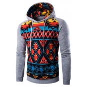 Lovely Casual Hooded Collar Geometric Printed Ligh