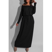 Lovely Casual Loose Black Ankle Length Dress