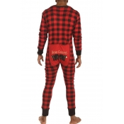 Lovely Family Plaid Printed Red And Black Father O