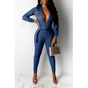 Lovely Stylish Tassel Design Blue One-piece Jumpsu