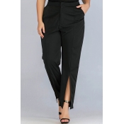 Lovely Casual Basic Black Plus Size Pants