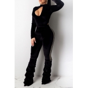 Lovely Stylish Hollow-out Black One-piece Jumpsuit