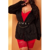 Lovely Casual Hooded Collar Black Plus Size Sweate