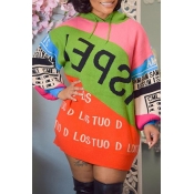 Lovely Casual Hooded Collar Print Multicolor Mini 