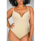 Lovely Sexy Patchwork Khaki Teddies