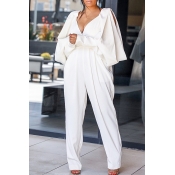 Lovely Chic Hollow-out White One-piece Jumpsuit