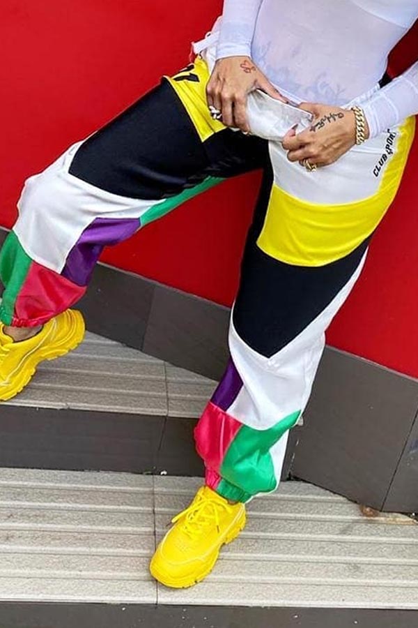 Lovely Casual Patchwork Multicolor Pants