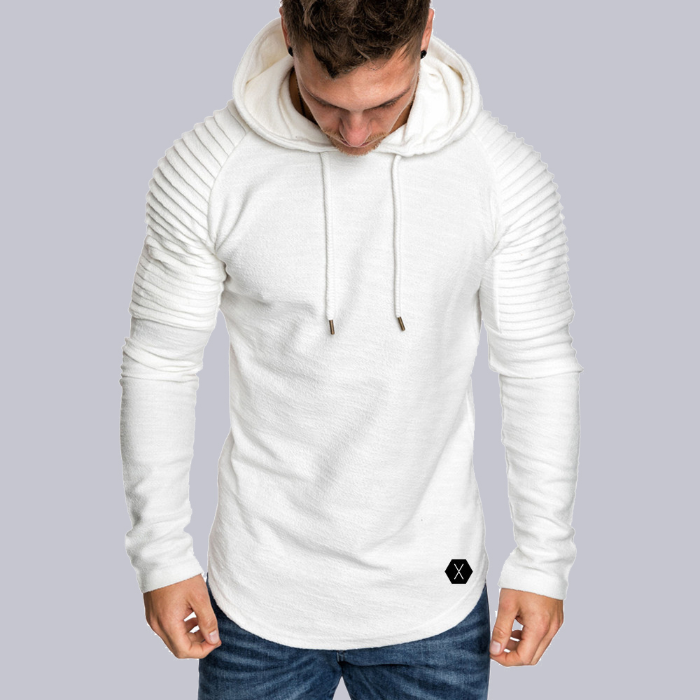 Lovely Casual Hooded Collar Ruffle Design White Hoodie
