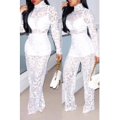 Lovely Chic See-through White One-piece Jumpsuit