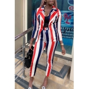 Lovely Work Striped Multicolor Two-piece Pants Set