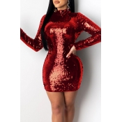 Lovely Party Skinny Red Mini Dress