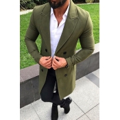 Lovely Casual Turndown Collar Buttons Green Coat