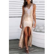 Lovely Party Spaghetti Straps Apricot Evening Dres