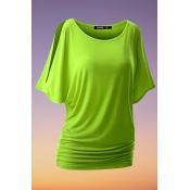 Lovely Casual Basic Green Plus Size T-shirt