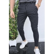 Lovely Casual Striped Black Pants