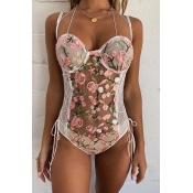 Lovely Sexy Floral White Teddies