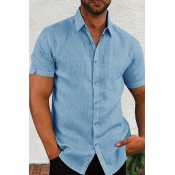 Lovely Casual Turndown Collar Short Sleeve Basic B