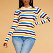 Lovely Chic Striped Multicolor Sweater
