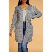 Lovely Chic Basic Grey Cardigan