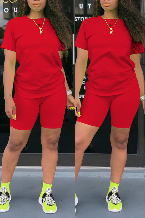 LW BASICS Round Neck Regular Fit Shorts Set