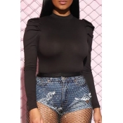 Lovely Chic Skinny Black Bodysuit