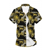 Lovely Chic Print Black Shirt