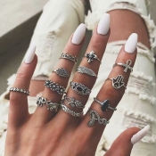 Lovely Chic 14-piece Silver Ring