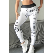 Lovely Casual Print Skinny White Pants