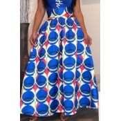 Lovely Chic Print Loose Blue Skirt