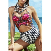 Lovely Hollow-out Multicolor One-piece Swimsuit