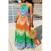 LW Casual Print Loose Multicolor Maxi Dress