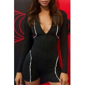 Lovely Chic Skinny Black One-piece Romper