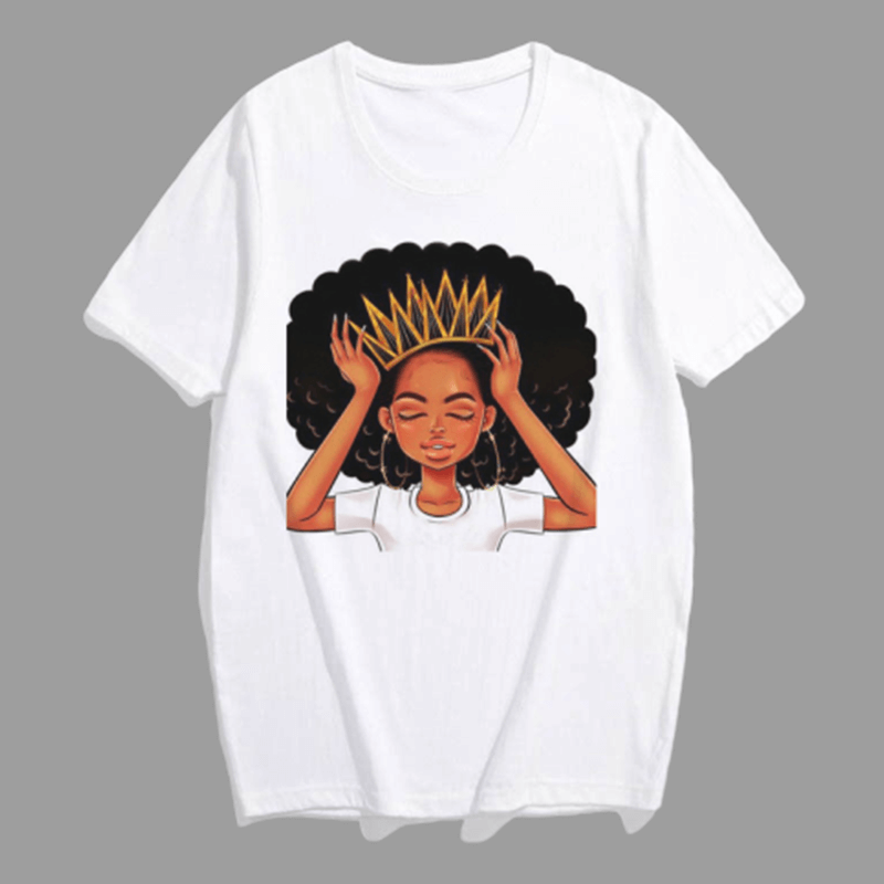 LW Plus Size Leisure Print White T-shirt