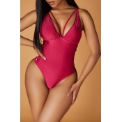 Lovely Backless Red One-piece Swimsuit