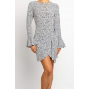 Lovely Sweet Print Floral Print White  Mini Dress