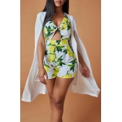 Lovely Casual Side High Slit White Blazer