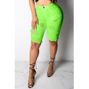 Lovely Chic Hollow-out Green Shorts