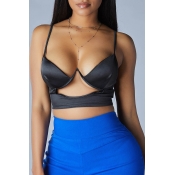 LW Casual Hollow-out Black Camisole