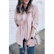 Lovely Casual Loose Pink Coat